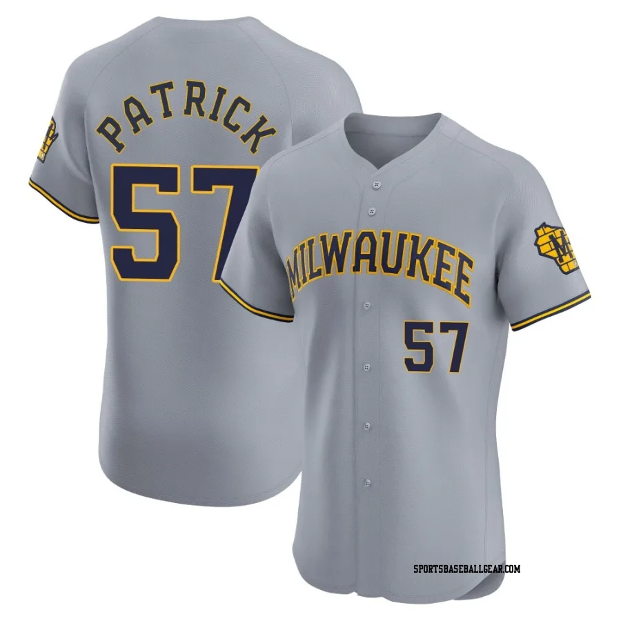 Chad Patrick Men's Milwaukee Brewers Gray Elite Road Jersey