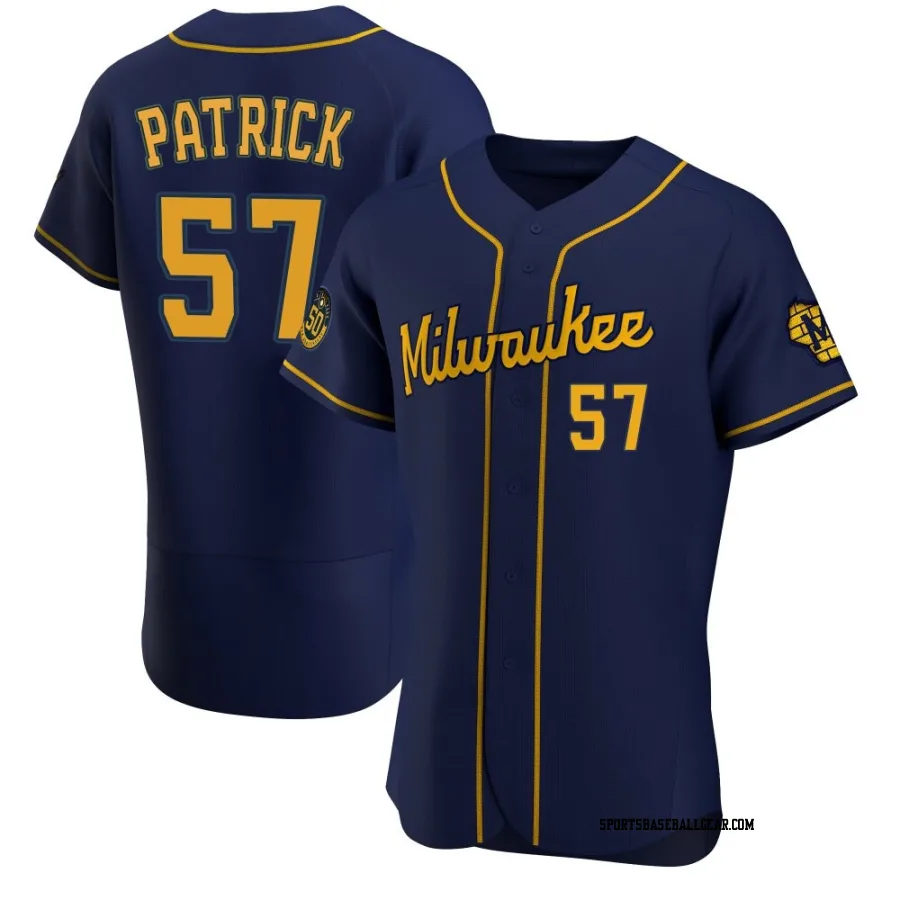 Chad Patrick Men's Milwaukee Brewers Navy Authentic Alternate Jersey