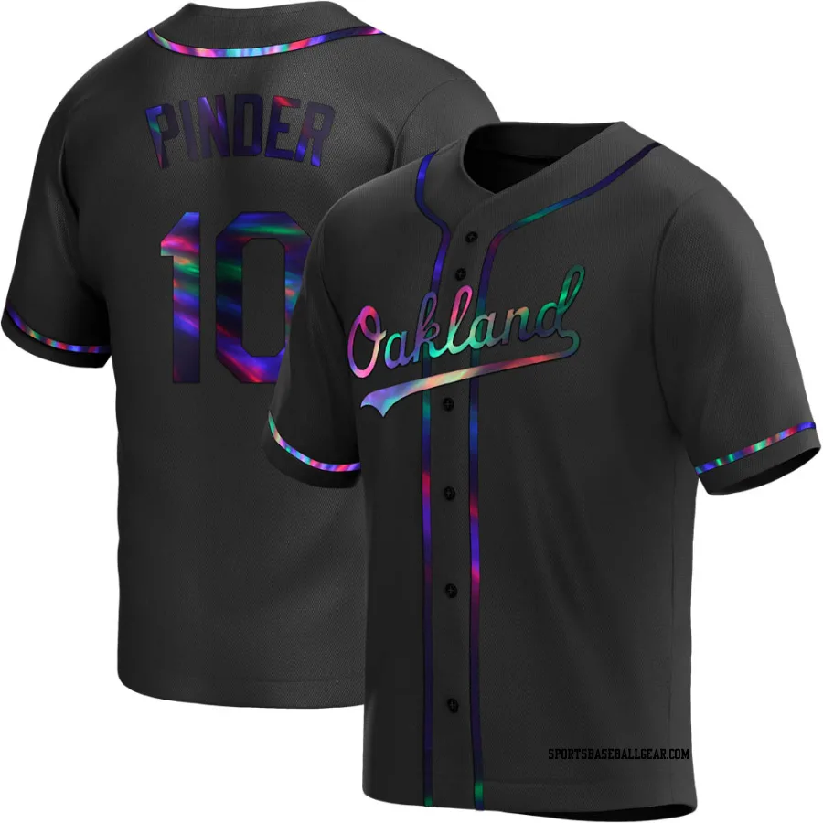 Chad Pinder Men's Oakland Athletics Black Holographic Replica Alternate Jersey