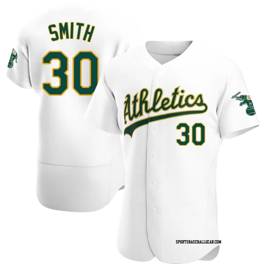 Chad Smith Men's Oakland Athletics White Authentic Home Jersey