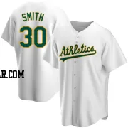 Chad Smith Men's Oakland Athletics White Replica Home Jersey