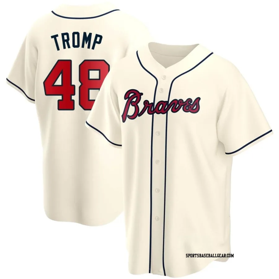 Chadwick Tromp Men's Atlanta Braves Cream Replica Alternate Jersey