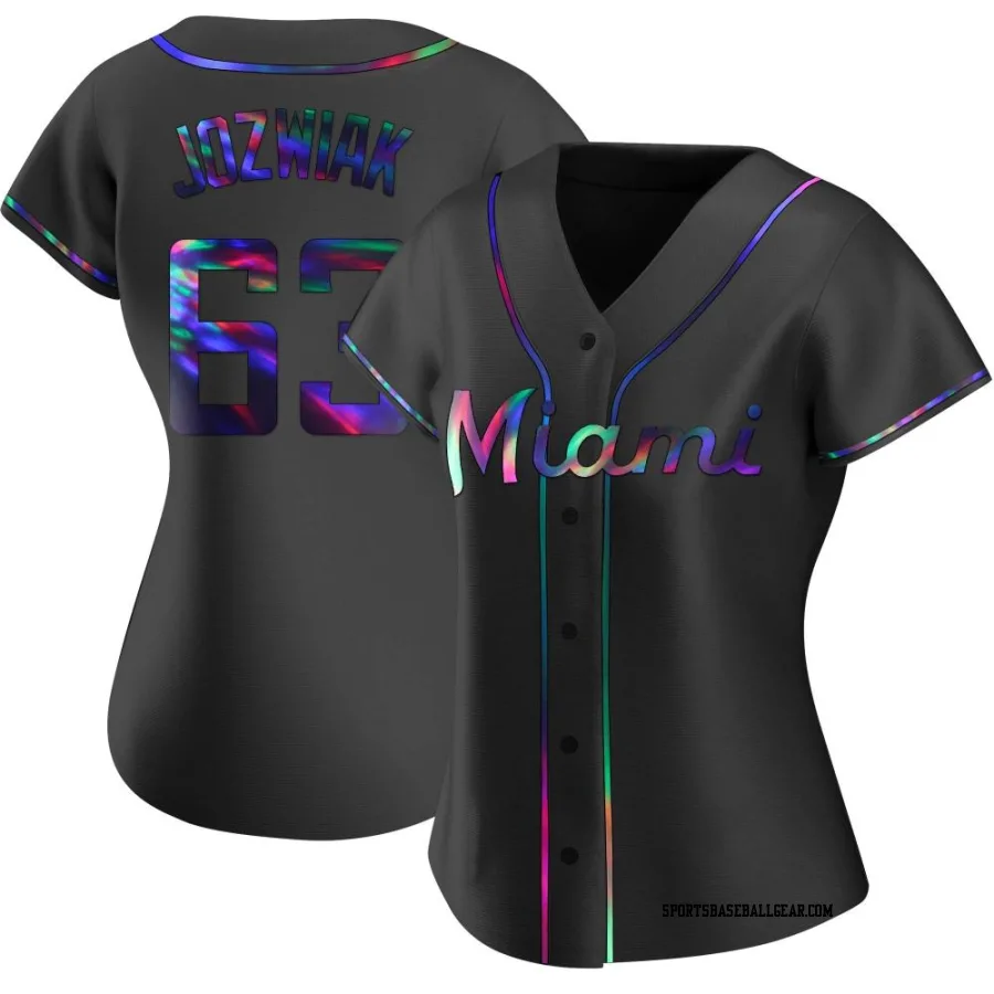 Chandler Jozwiak Women's Miami Marlins Black Holographic Replica Alternate Jersey