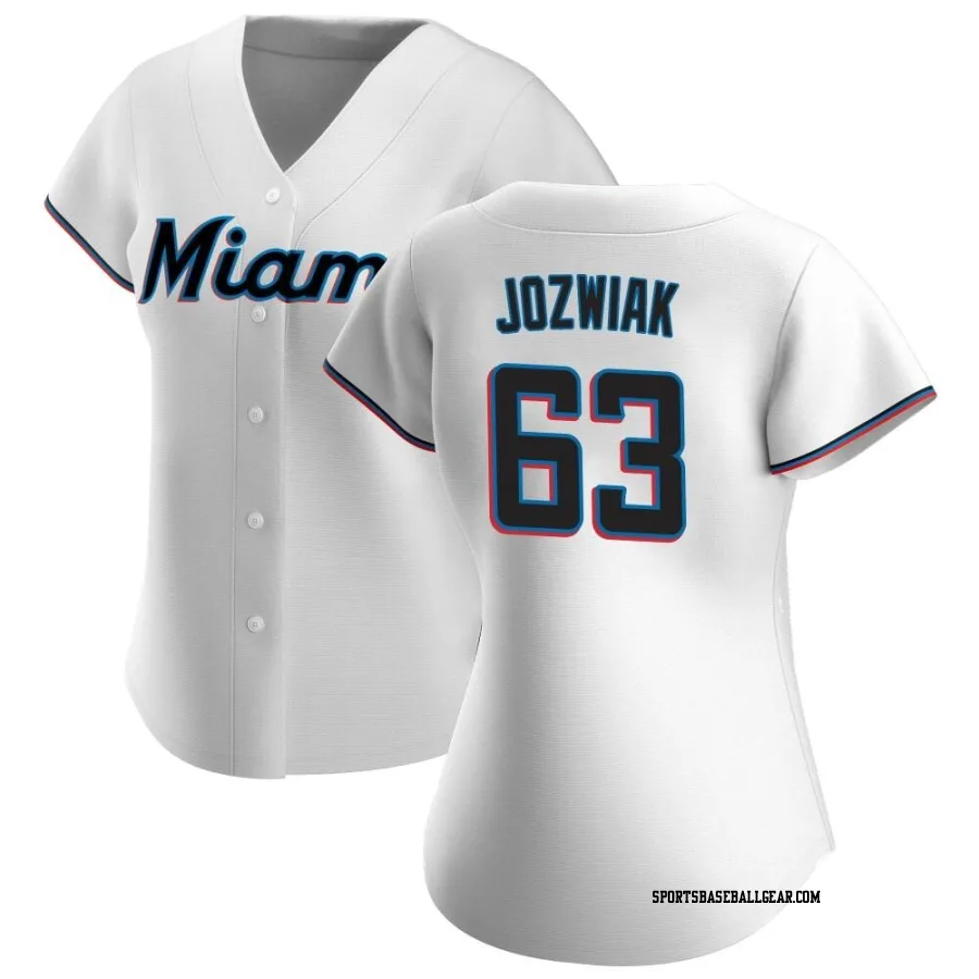 Chandler Jozwiak Women's Miami Marlins White Authentic Home Jersey