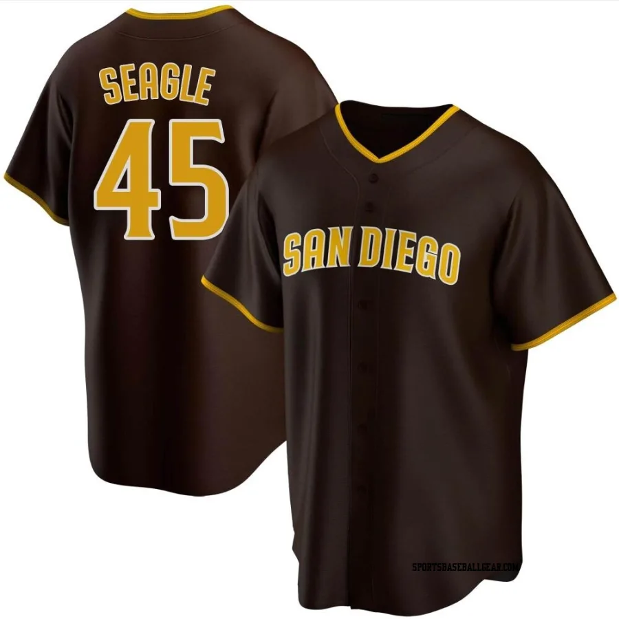 Chandler Seagle Men's San Diego Padres Brown Replica Road Jersey