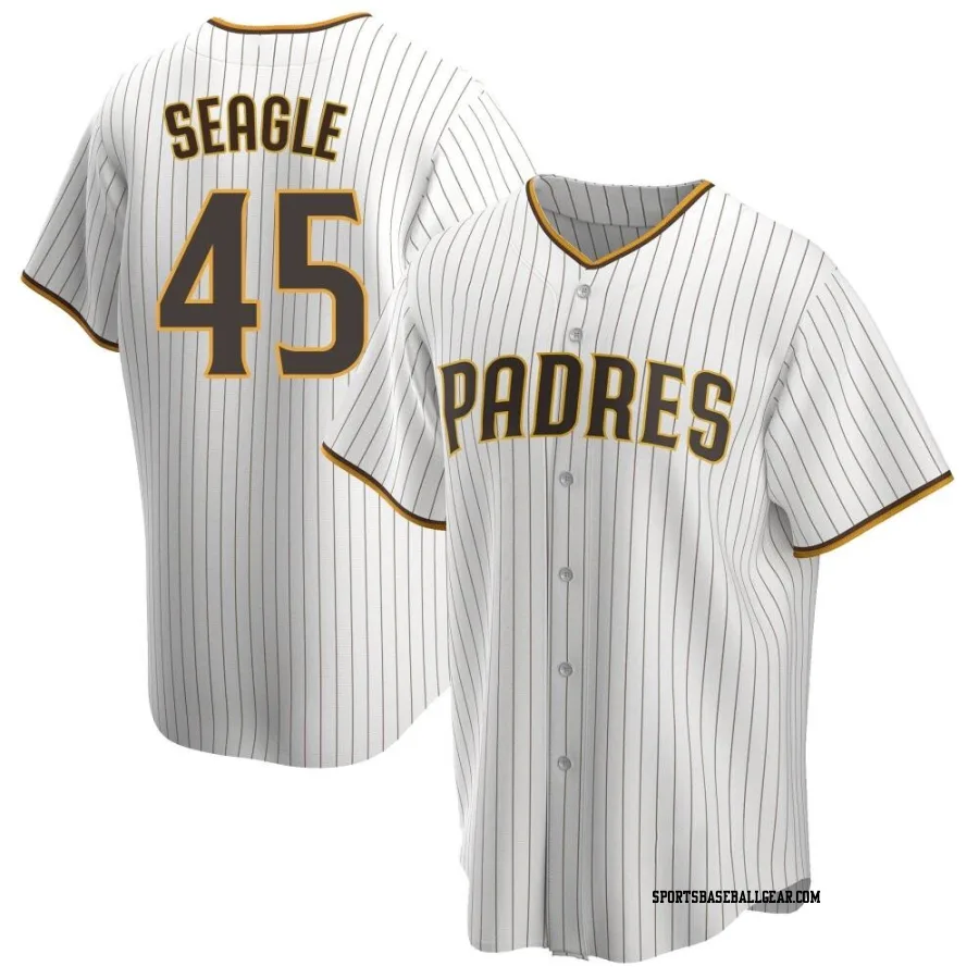 Chandler Seagle Youth San Diego Padres White/Brown Replica Home Jersey