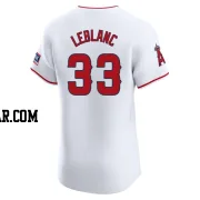 Charles Leblanc Men's Los Angeles Angels White Elite Home Patch Jersey