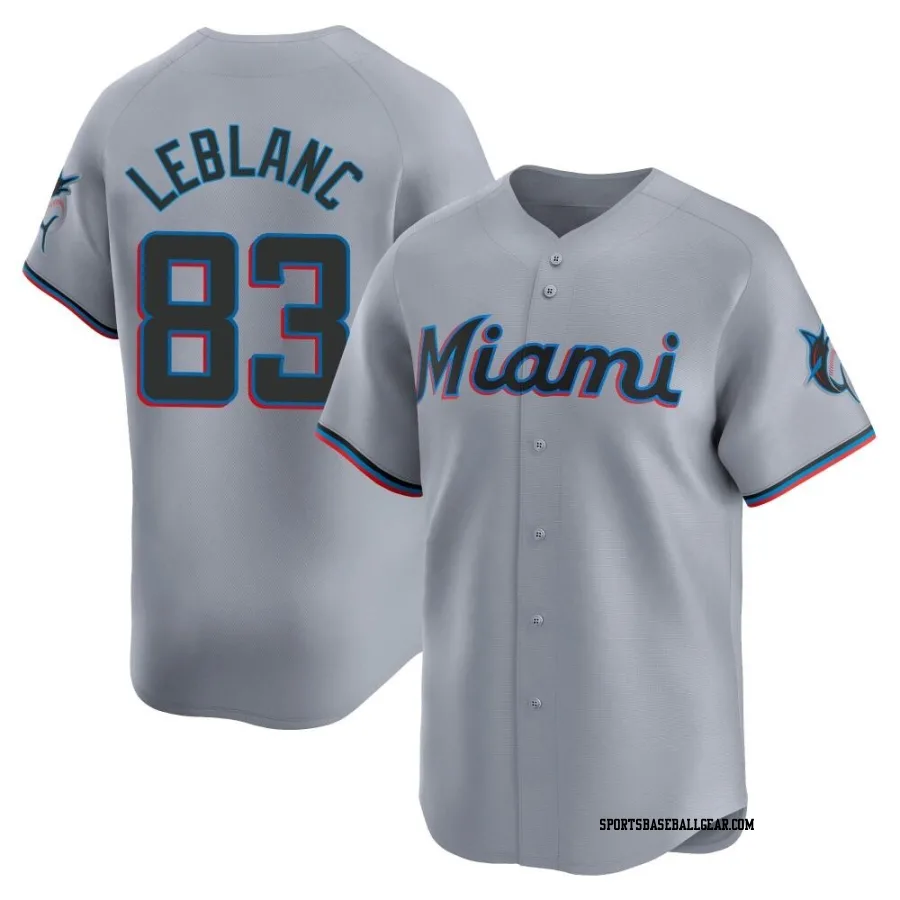 Charles Leblanc Men's Miami Marlins Gray Limited Road Jersey