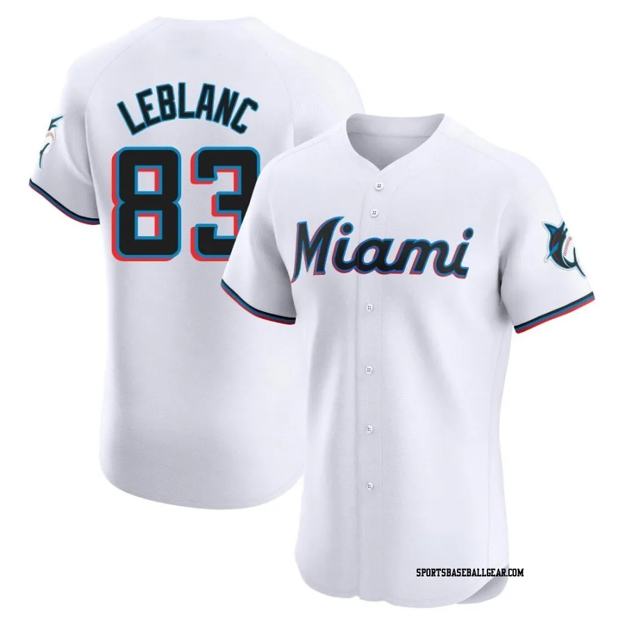 Charles Leblanc Men's Miami Marlins White Elite Home Jersey