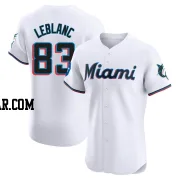 Charles Leblanc Men's Miami Marlins White Elite Home Patch Jersey