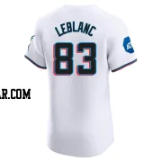 Charles Leblanc Men's Miami Marlins White Elite Home Patch Jersey