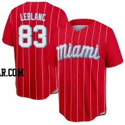 Charles Leblanc Youth Miami Marlins Red Replica 2021 City Connect Jersey