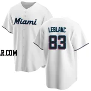 Charles Leblanc Youth Miami Marlins White Replica Home Jersey