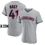 Charles Nagy Men's Cleveland Guardians Gray Authentic Road Jersey