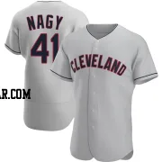 Charles Nagy Men's Cleveland Guardians Gray Authentic Road Jersey