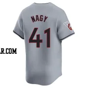 Charles Nagy Men's Cleveland Guardians Gray Limited Road Jersey