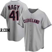 Charles Nagy Men's Cleveland Guardians Gray Replica Road Jersey