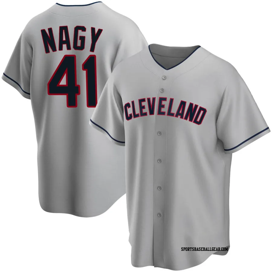 Charles Nagy Men's Cleveland Guardians Gray Replica Road Jersey