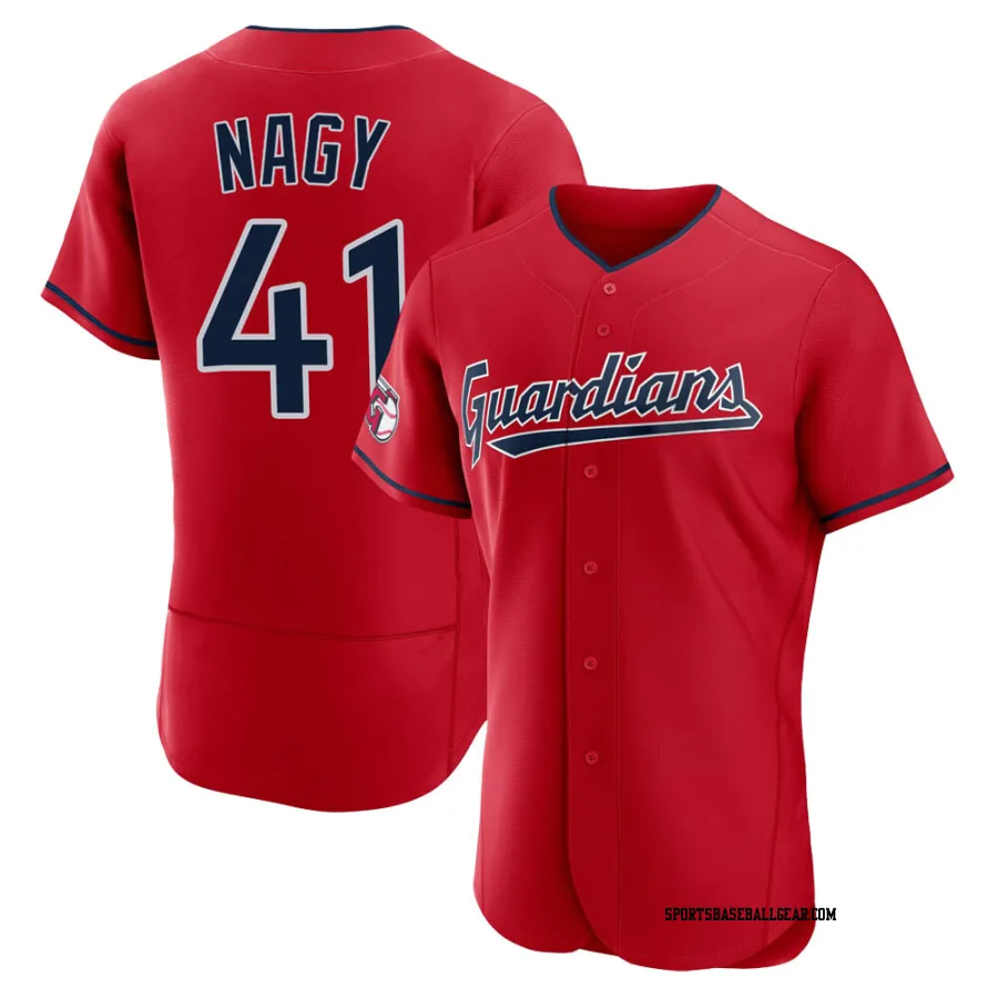 Charles Nagy Men's Cleveland Guardians Red Authentic Alternate Jersey