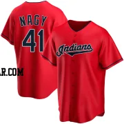 Charles Nagy Men's Cleveland Guardians Red Replica Alternate Jersey