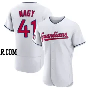 Charles Nagy Men's Cleveland Guardians White Authentic Home Jersey