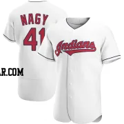 Charles Nagy Men's Cleveland Guardians White Authentic Home Jersey