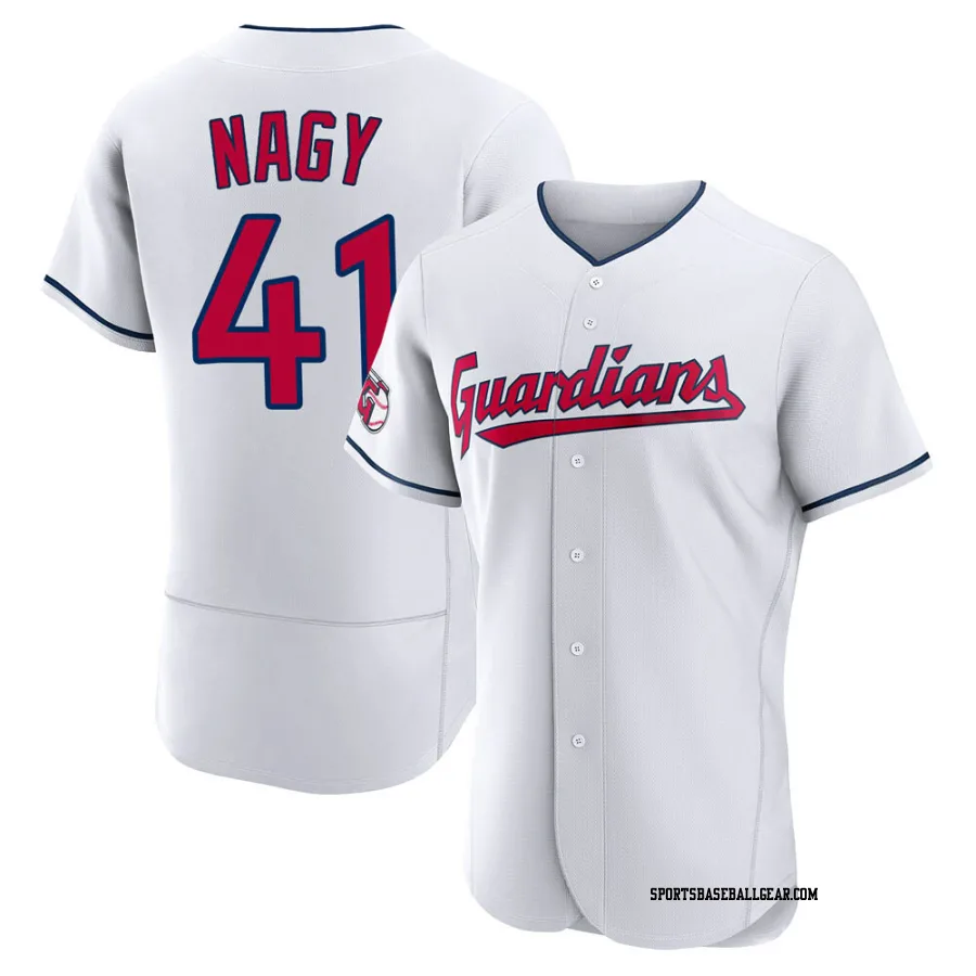 Charles Nagy Men's Cleveland Guardians White Authentic Home Jersey