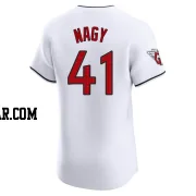 Charles Nagy Men's Cleveland Guardians White Elite Home Jersey