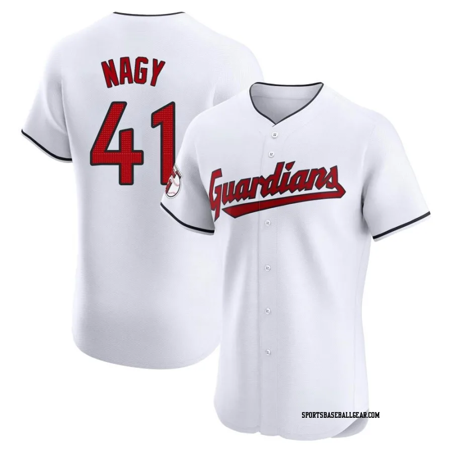 Charles Nagy Men's Cleveland Guardians White Elite Home Jersey