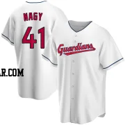 Charles Nagy Men's Cleveland Guardians White Replica Home Jersey