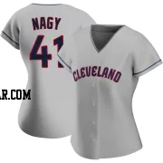 Charles Nagy Women's Cleveland Guardians Gray Authentic Road Jersey