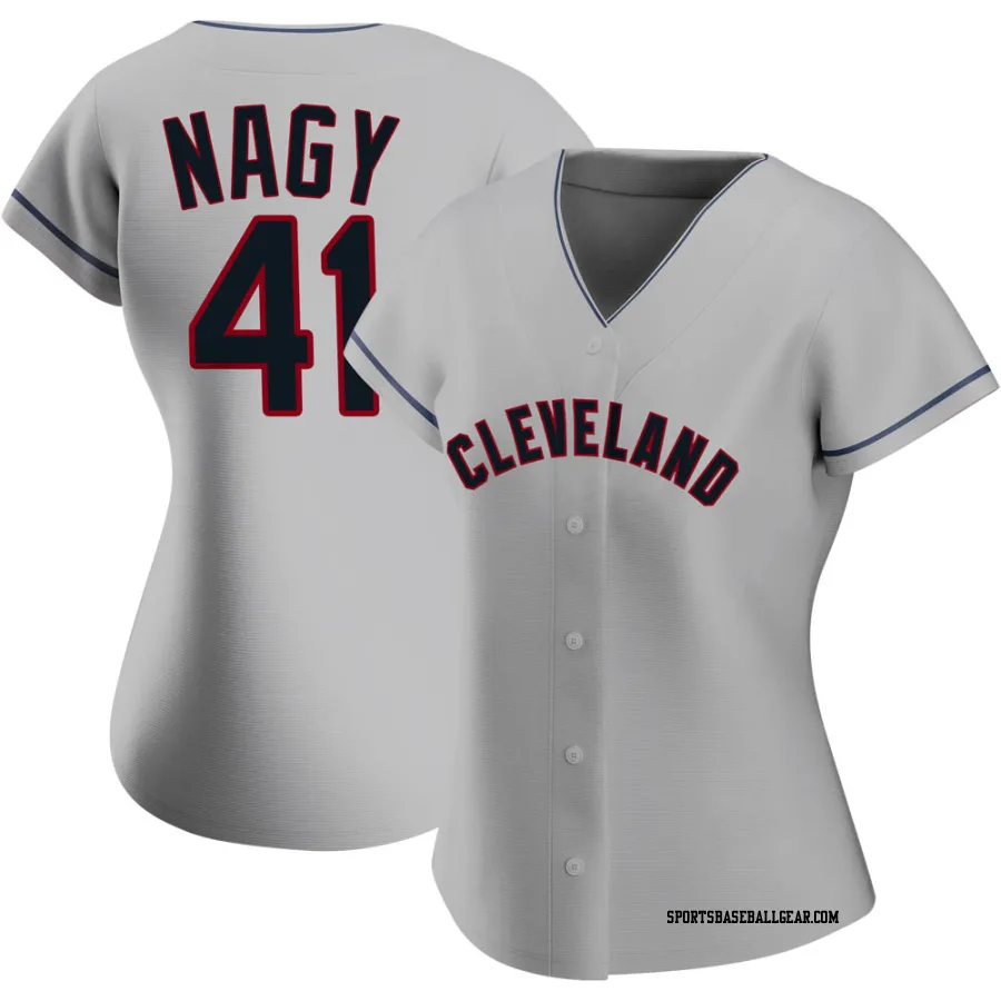 Charles Nagy Women's Cleveland Guardians Gray Authentic Road Jersey