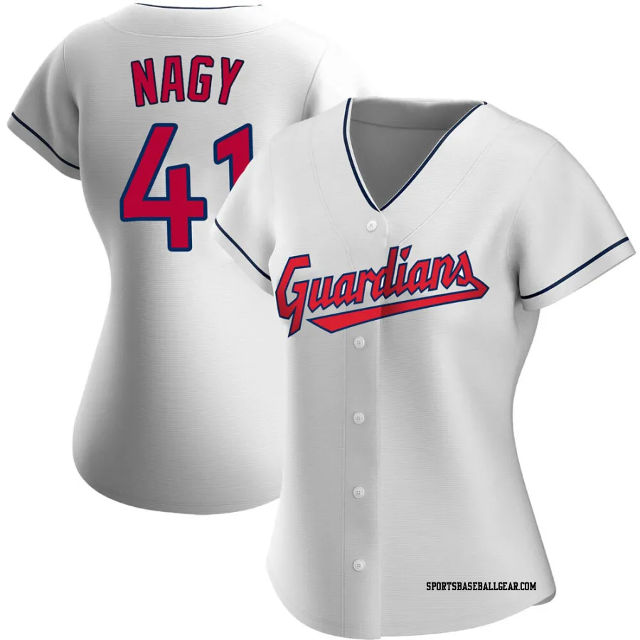 Charles Nagy Women's Cleveland Guardians White Authentic Home Jersey