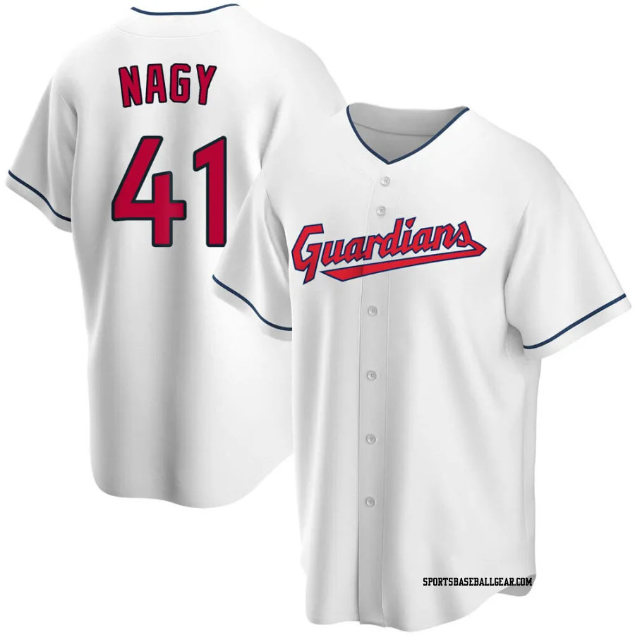 Charles Nagy Youth Cleveland Guardians White Replica Home Jersey