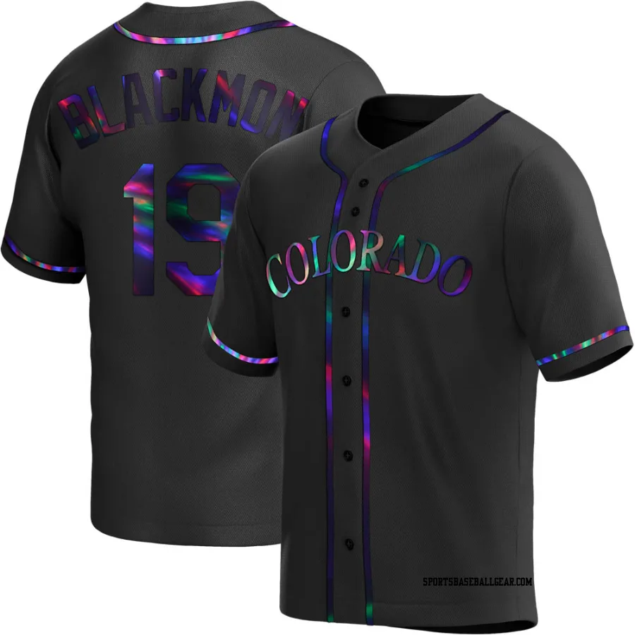 Charlie Blackmon Men's Colorado Rockies Black Holographic Replica Alternate Jersey