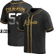 Charlie Culberson Men's Atlanta Braves Black Golden Replica Alternate Jersey