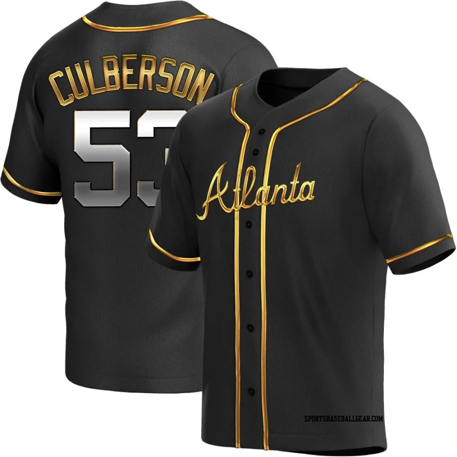 Charlie Culberson Men's Atlanta Braves Black Golden Replica Alternate Jersey