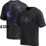 Charlie Culberson Men's Atlanta Braves Black Holographic Replica Alternate Jersey