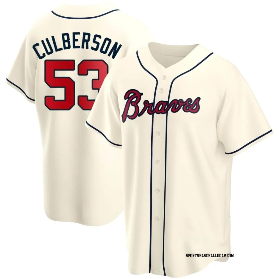 Charlie Culberson Men's Atlanta Braves Cream Replica Alternate Jersey