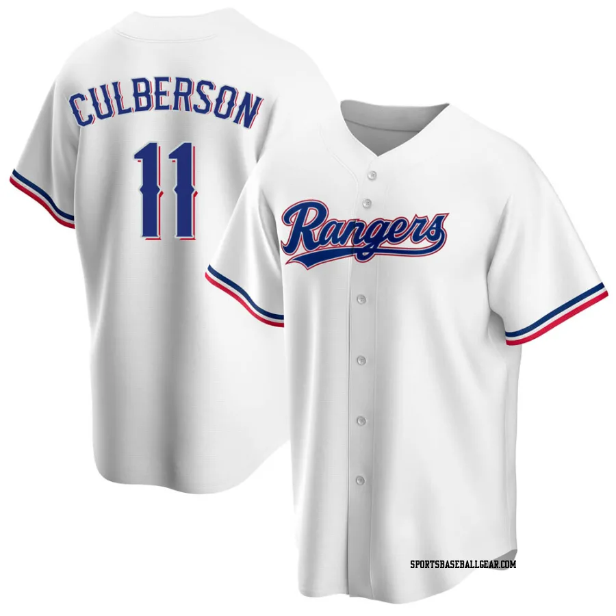 Charlie Culberson Men's Texas Rangers White Replica Home Jersey