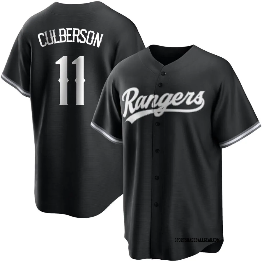 Charlie Culberson Youth Texas Rangers Black/White Replica Jersey