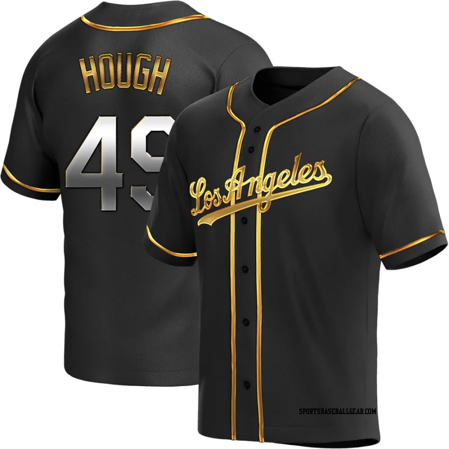 Charlie Hough Men's Los Angeles Dodgers Black Golden Replica Alternate Jersey