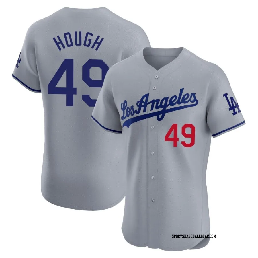 Charlie Hough Men's Los Angeles Dodgers Gray Elite Road Jersey