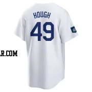 Charlie Hough Men's Los Angeles Dodgers White Replica 2024 World Tour Seoul Series Home Jersey