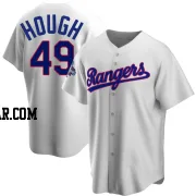 Charlie Hough Men's Texas Rangers White Replica Home Cooperstown Collection 2023 World Series Champions Jersey