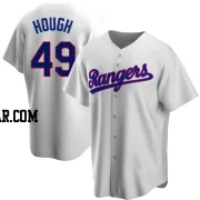 Charlie Hough Men's Texas Rangers White Replica Home Cooperstown Collection Jersey