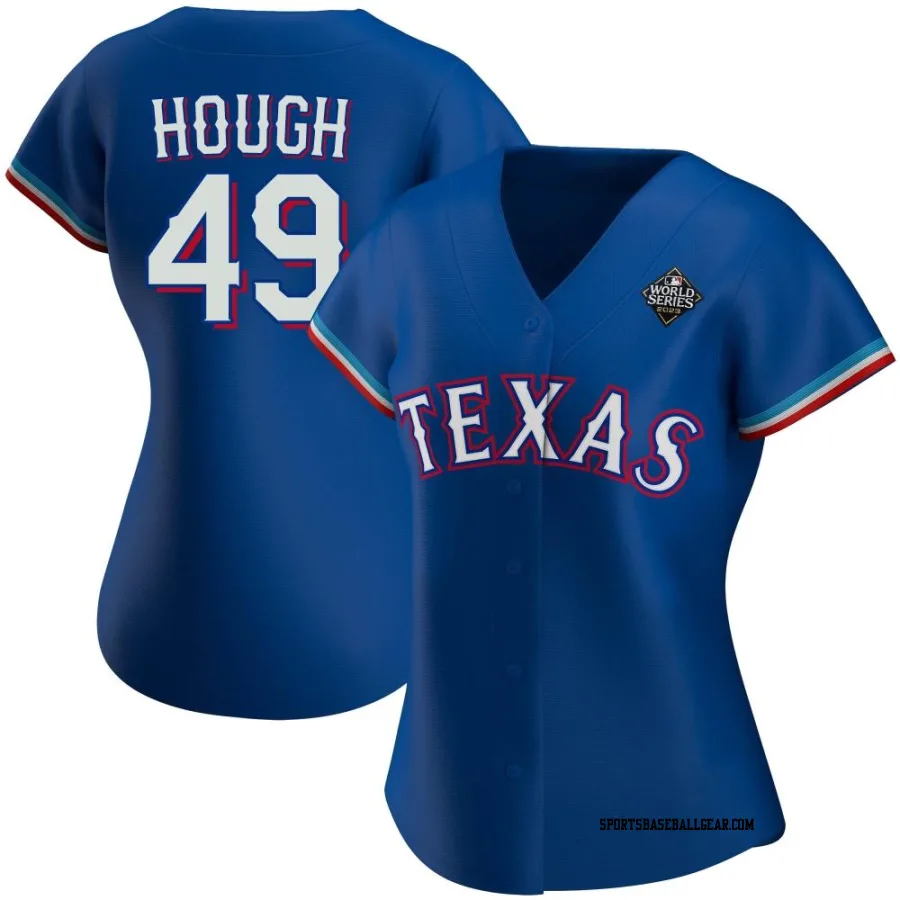 Charlie Hough Women's Texas Rangers Royal Authentic Alternate 2023 World Series Jersey