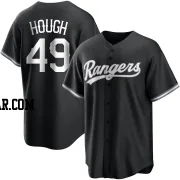 Charlie Hough Youth Texas Rangers Black/White Replica Jersey