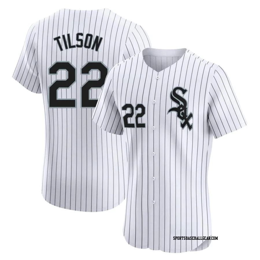 Charlie Tilson Men's Chicago White Sox White Elite Home Jersey