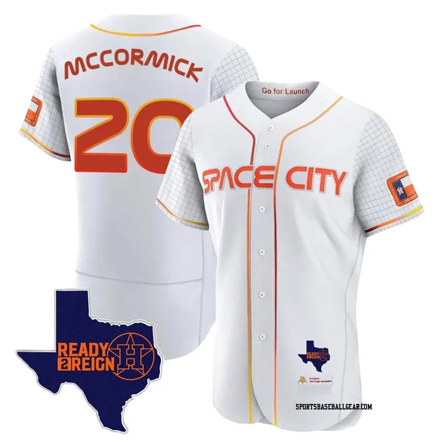 Chas McCormick Men's Houston Astros White Authentic 2023 Space City Ready 2 Reign Flex Base Jersey